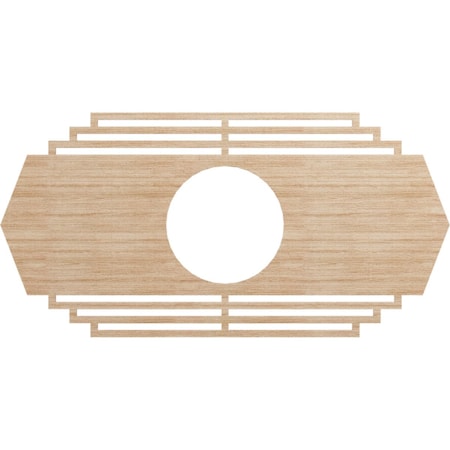 Ekena Millwork Chrysler Wood Fretwork Pierced Ceiling Medallion, Alder, 40"W x 20"H x 10 1/2"ID x 1/4"T CMWP40X20X0250CSAL